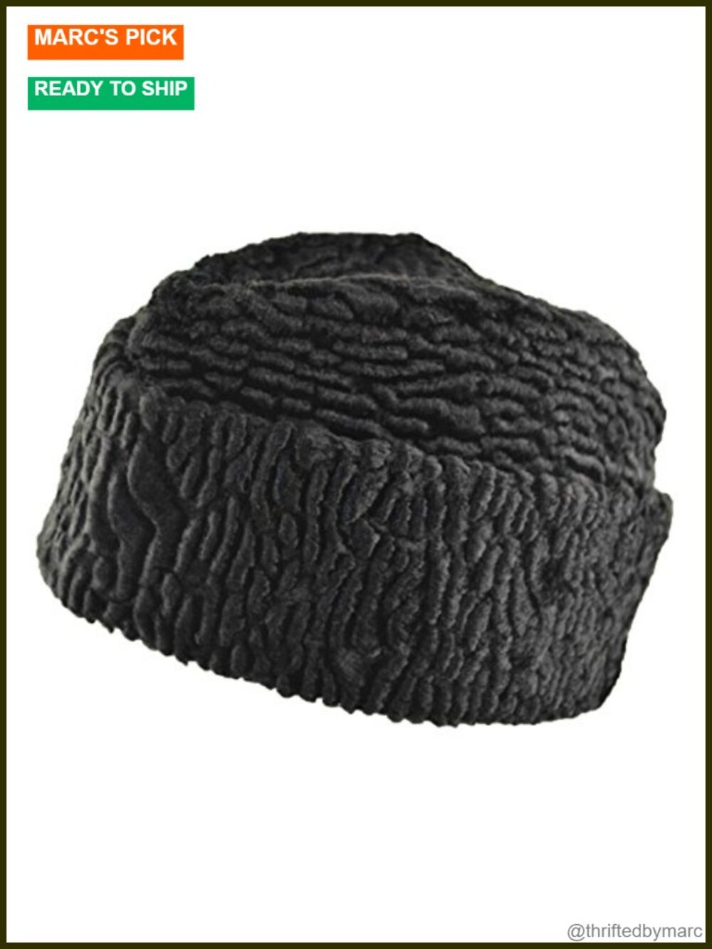 Men's Furry Diplomat Persian Hat Black Winter Faux Fur